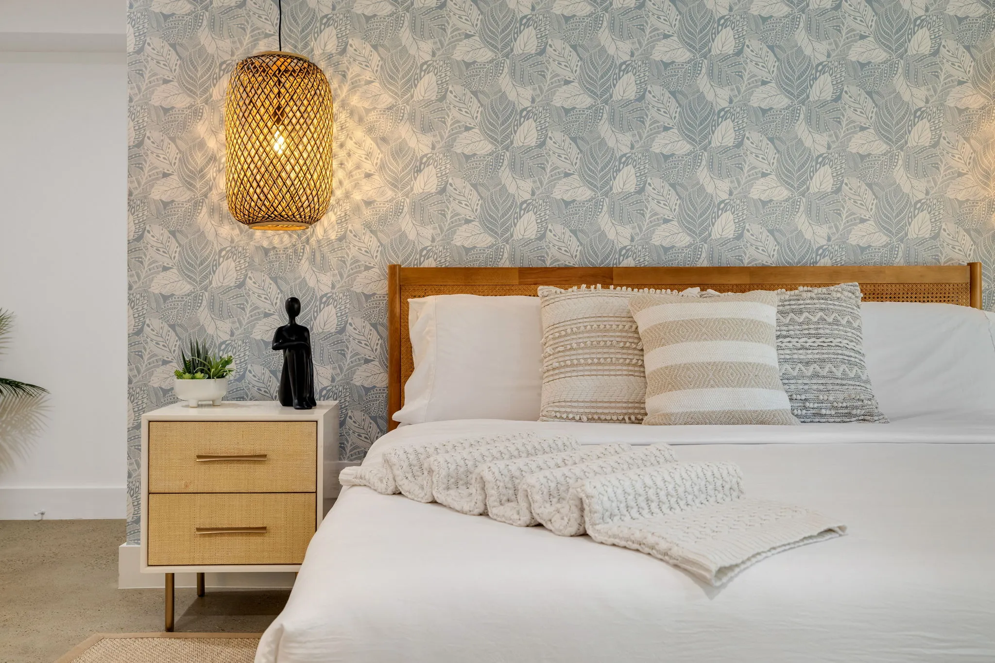 Modern bathroom with rainfall shower