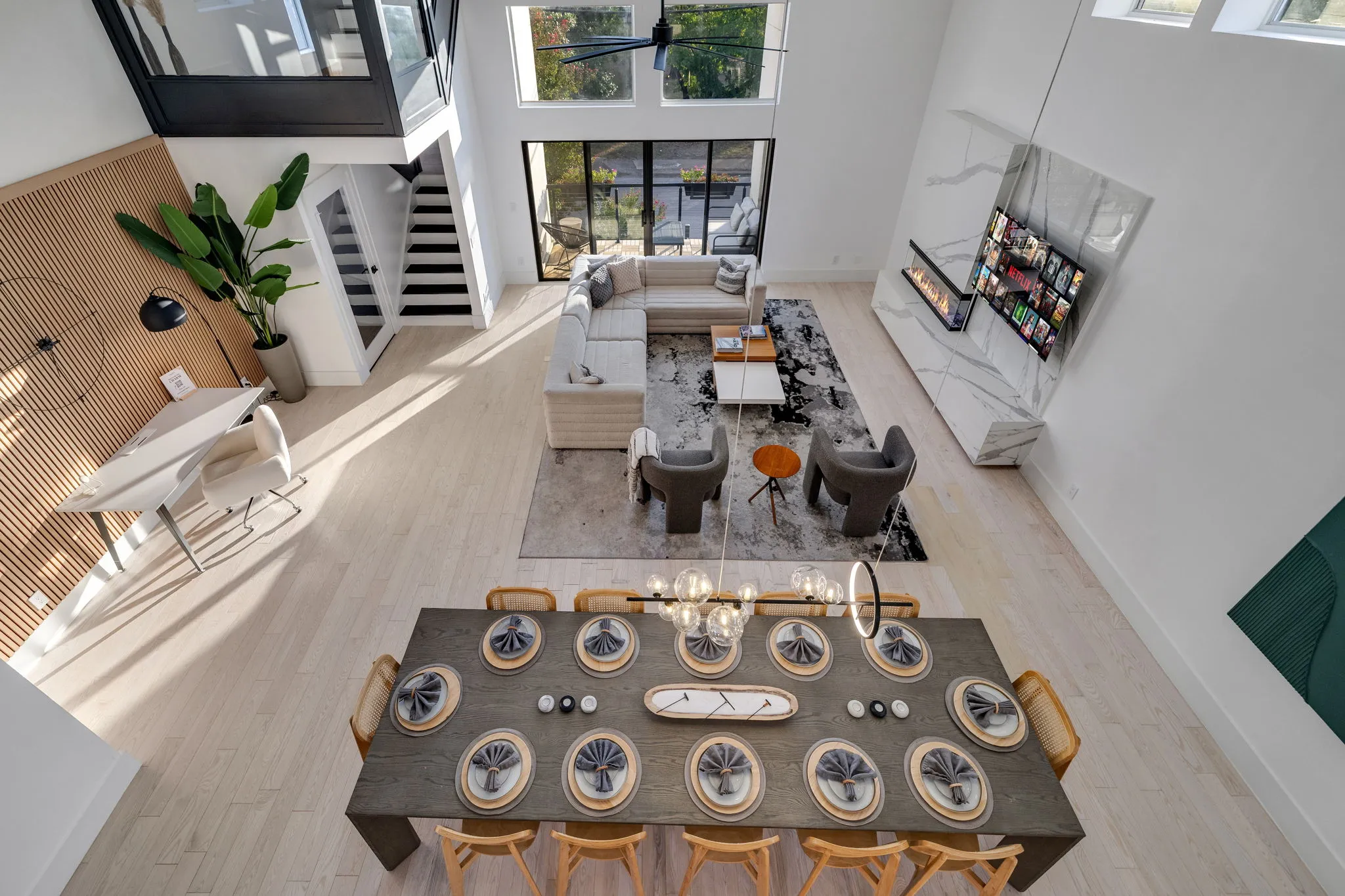 Ellum House Second Floor — Living, Kitchen & Office