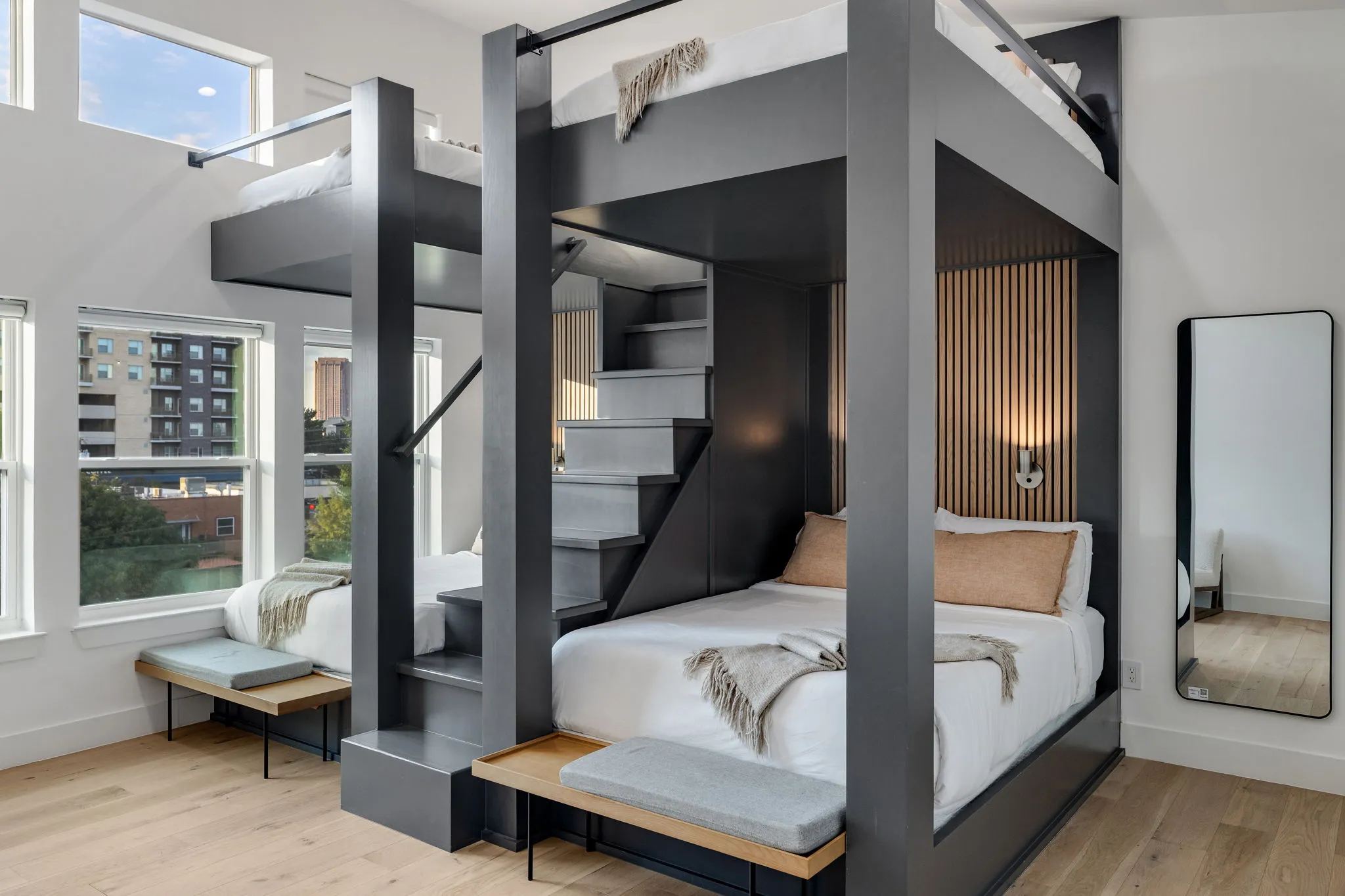 Ellum House bunk bedroom with two queen bunk beds sleeps 4